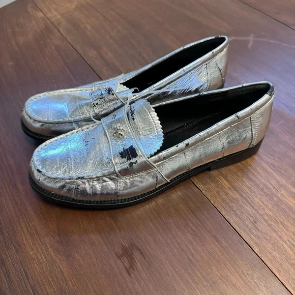 NWOT Tory Burch Metallic Loafers Women 9.5 - Picture 2 of 5